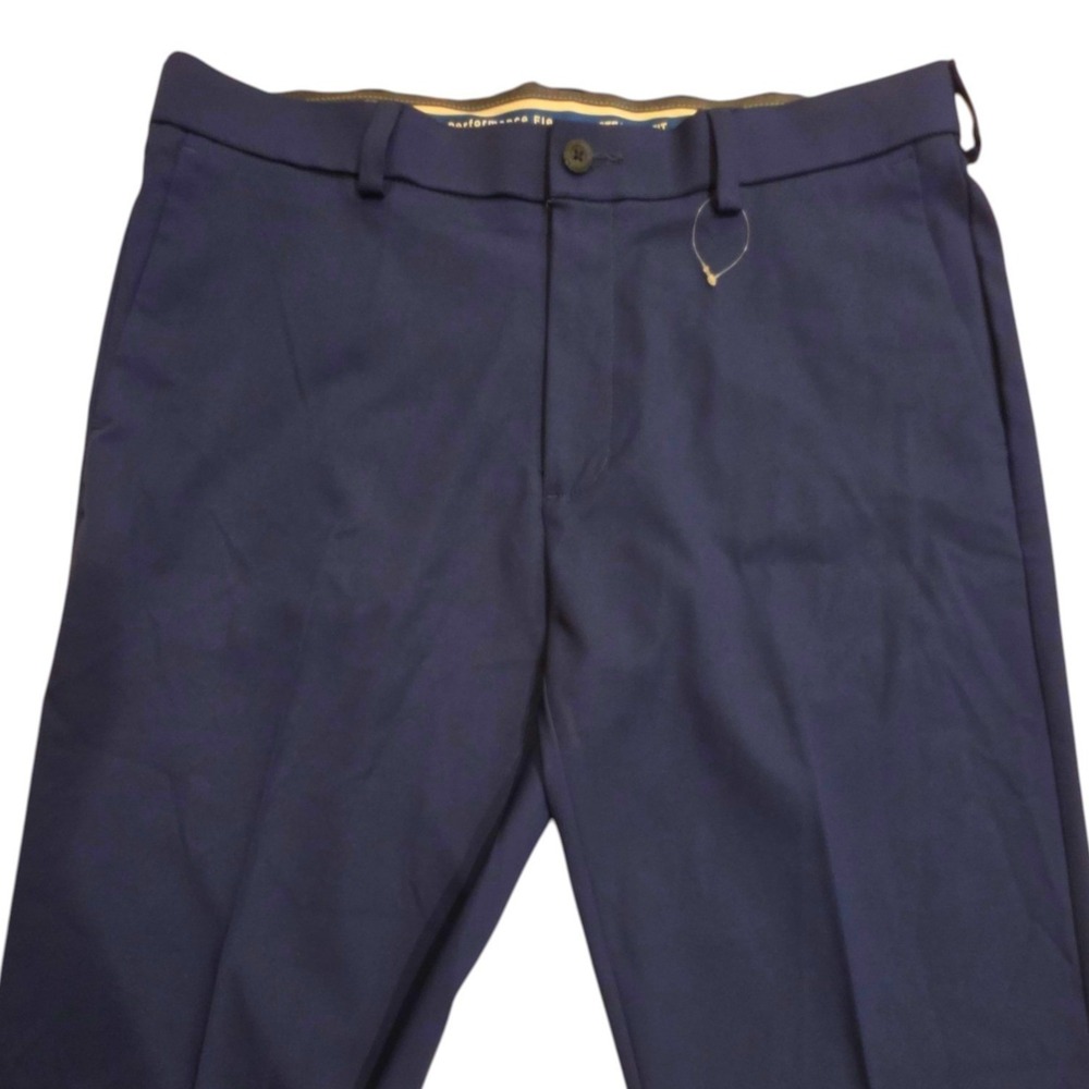 Haggar Mens Dress Pants Navy Blue Cool Right Performance Flex Straight 38x34 - Picture 2 of 9